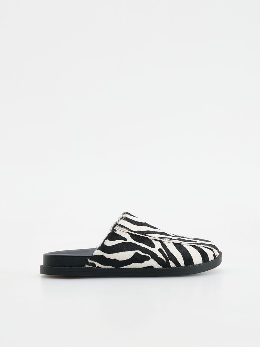 Leather mules with animal motif - multicolor - RESERVED - 2