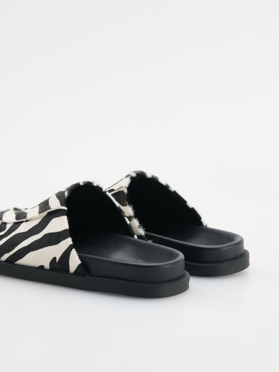 Leather mules with animal motif - multicolor - RESERVED - 5