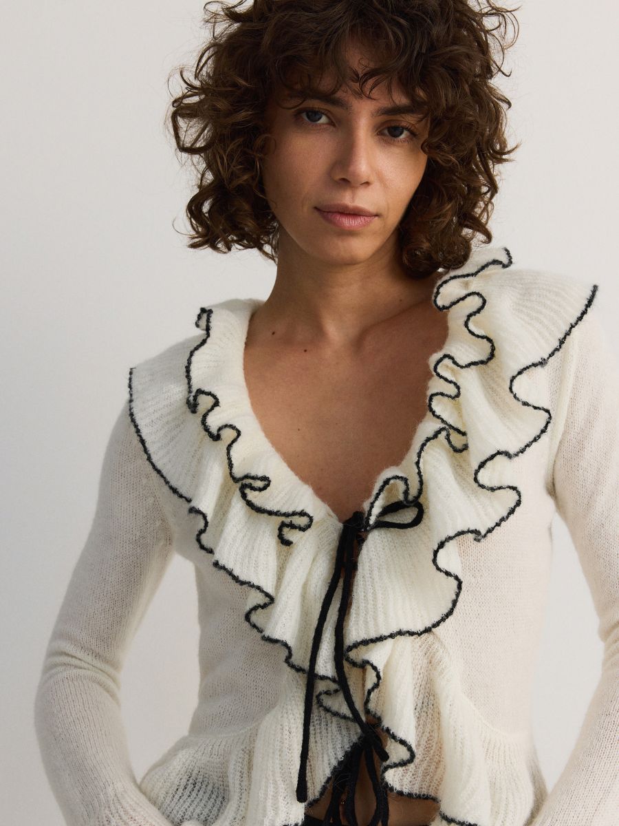 Jumper with wool blend - cream - RESERVED - 5