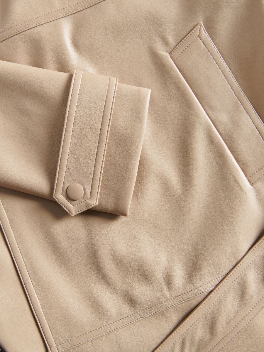 Mantel aus Kunstleder - beige - RESERVED - 8