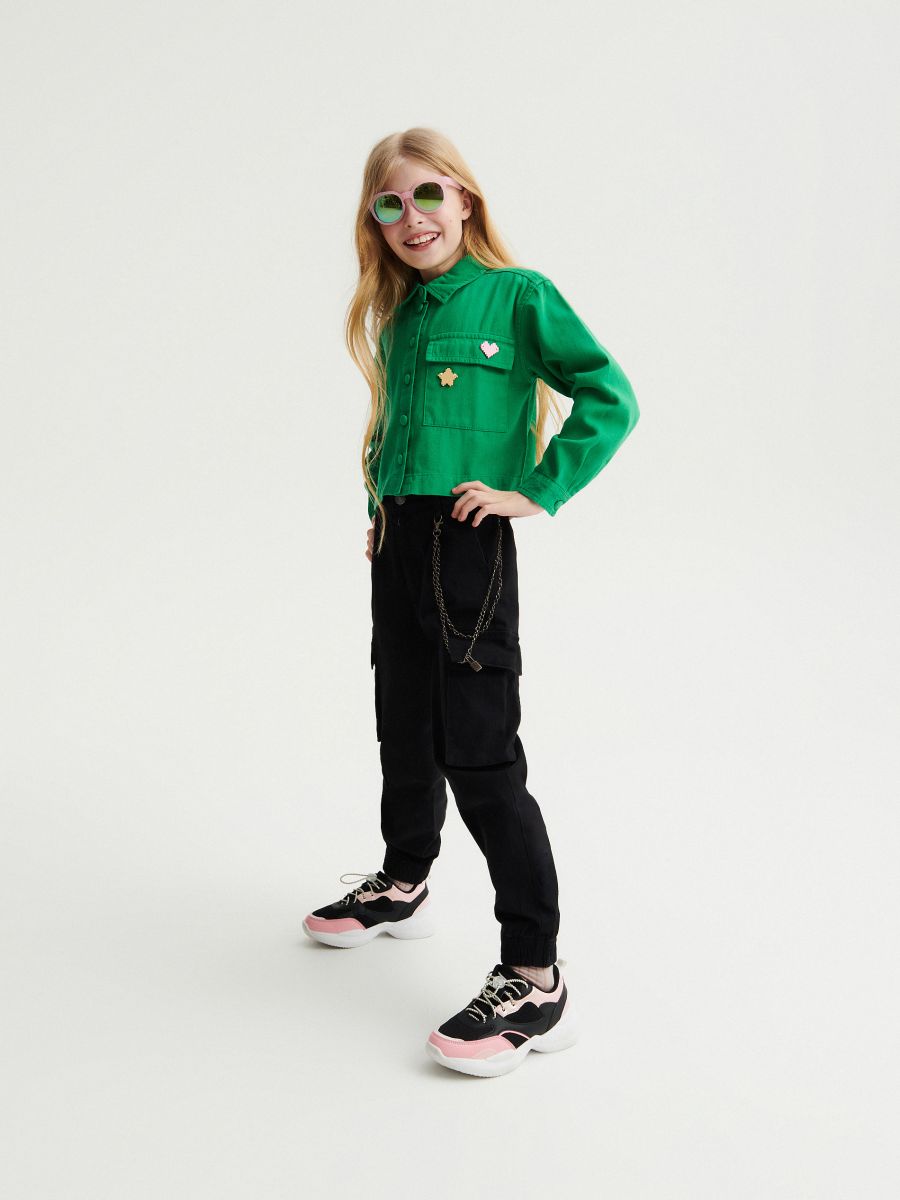 Cargo trousers with chain detail - black - RESERVED - 2