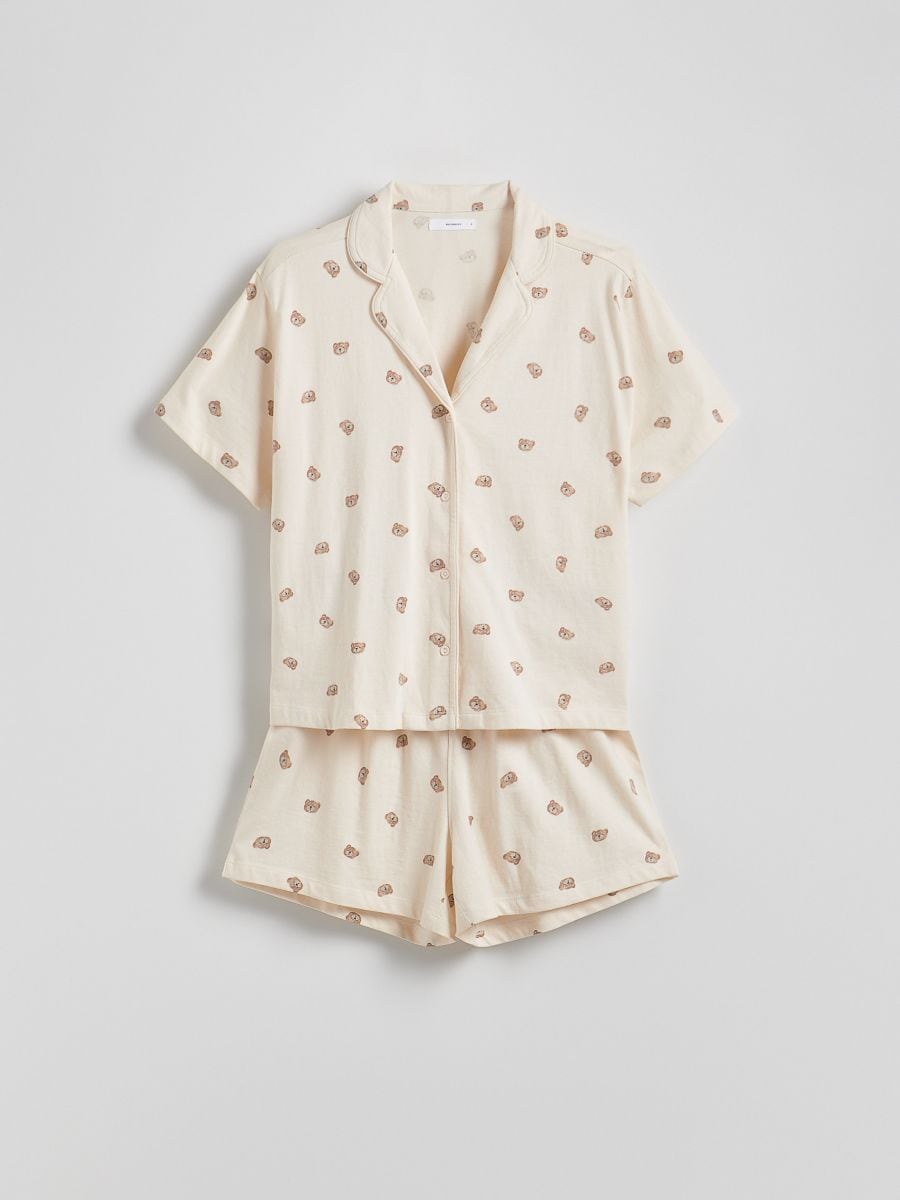 Pyjamassæt i to dele i bomuld - creme - RESERVED - 5