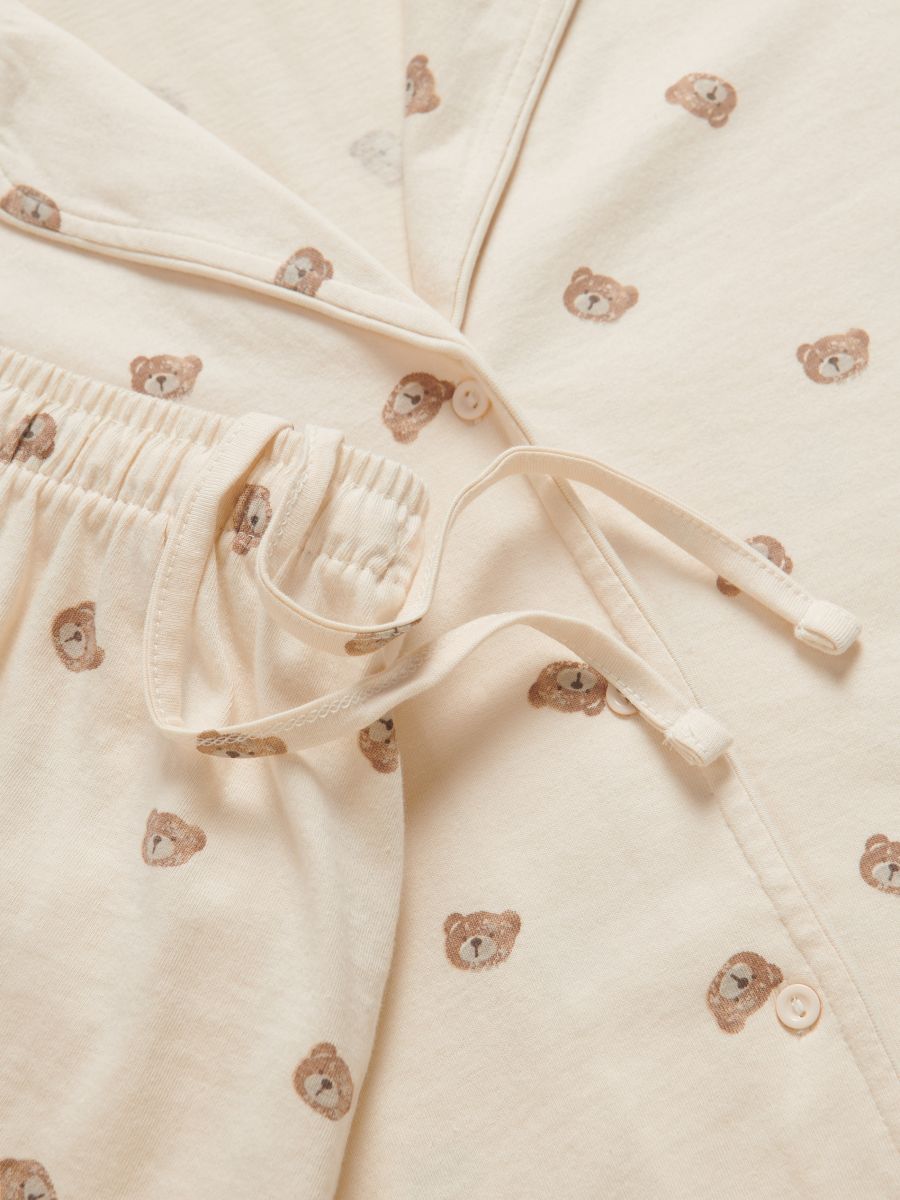 Pyjamassæt i to dele i bomuld - creme - RESERVED - 6
