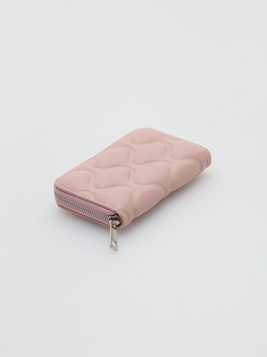 Quilted wallet - pastel pink - RESERVED - 2