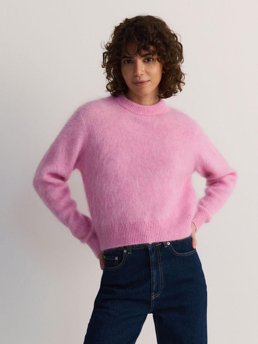 Jumper with mohair and wool blend - aurora pink - RESERVED - 3