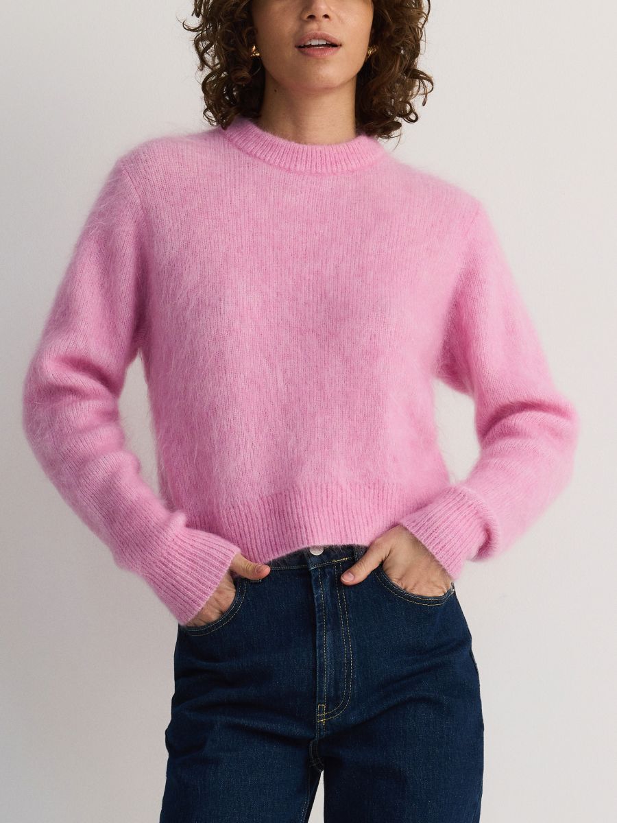 Jumper with mohair and wool blend - aurora pink - RESERVED - 2
