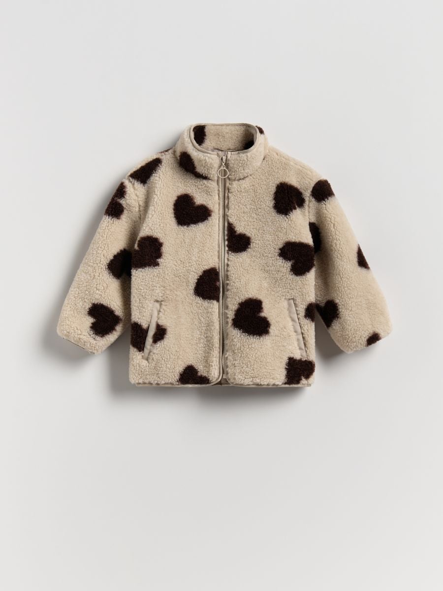 Faux shearling jacket - cream - RESERVED