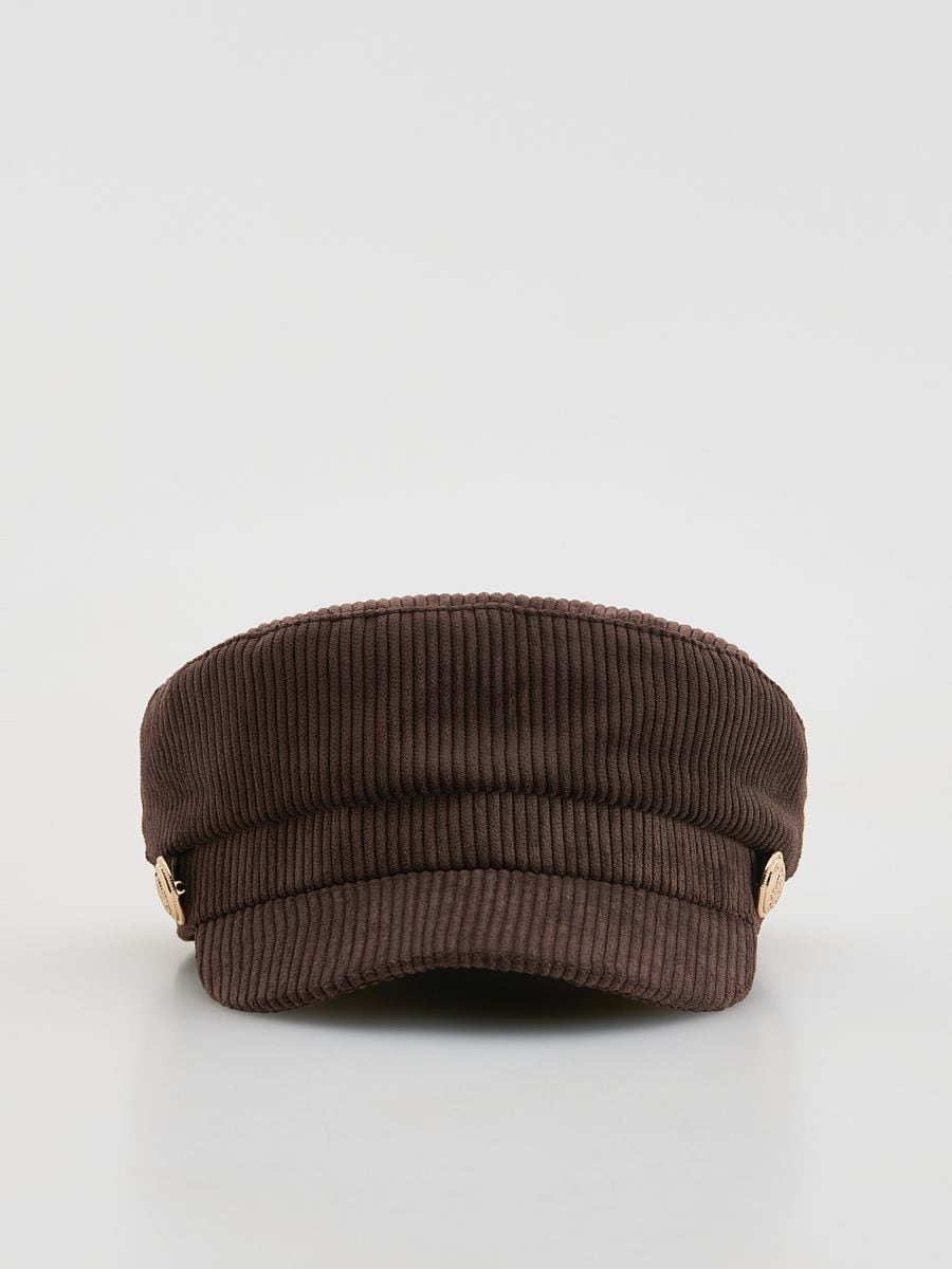 Cord flat cap - coffee - RESERVED