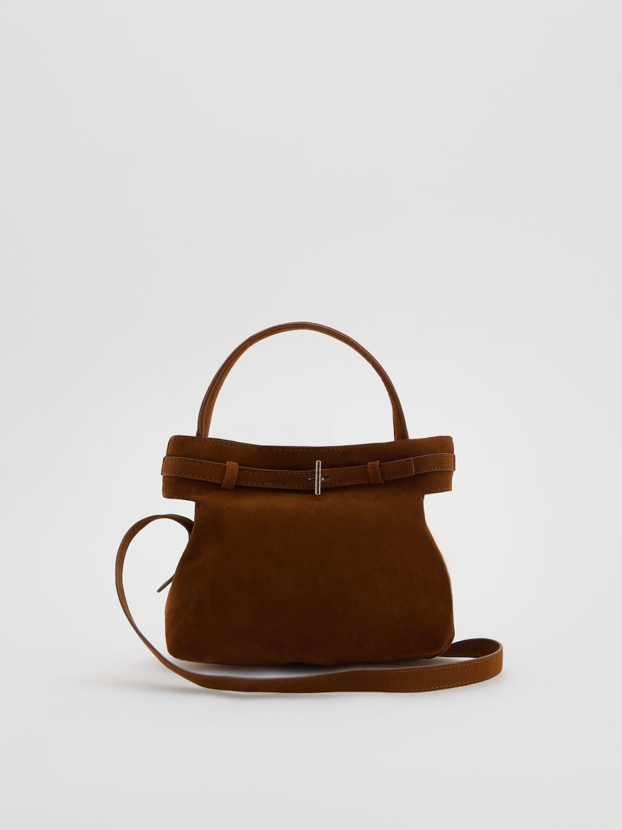 Faux suede bag - golden brown - RESERVED