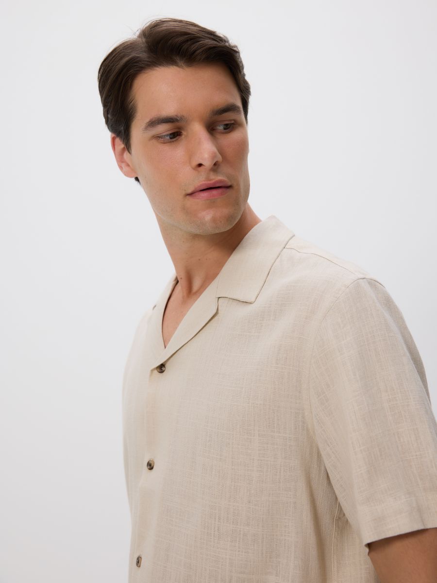 Camicia in misto lino - beige - RESERVED - 3