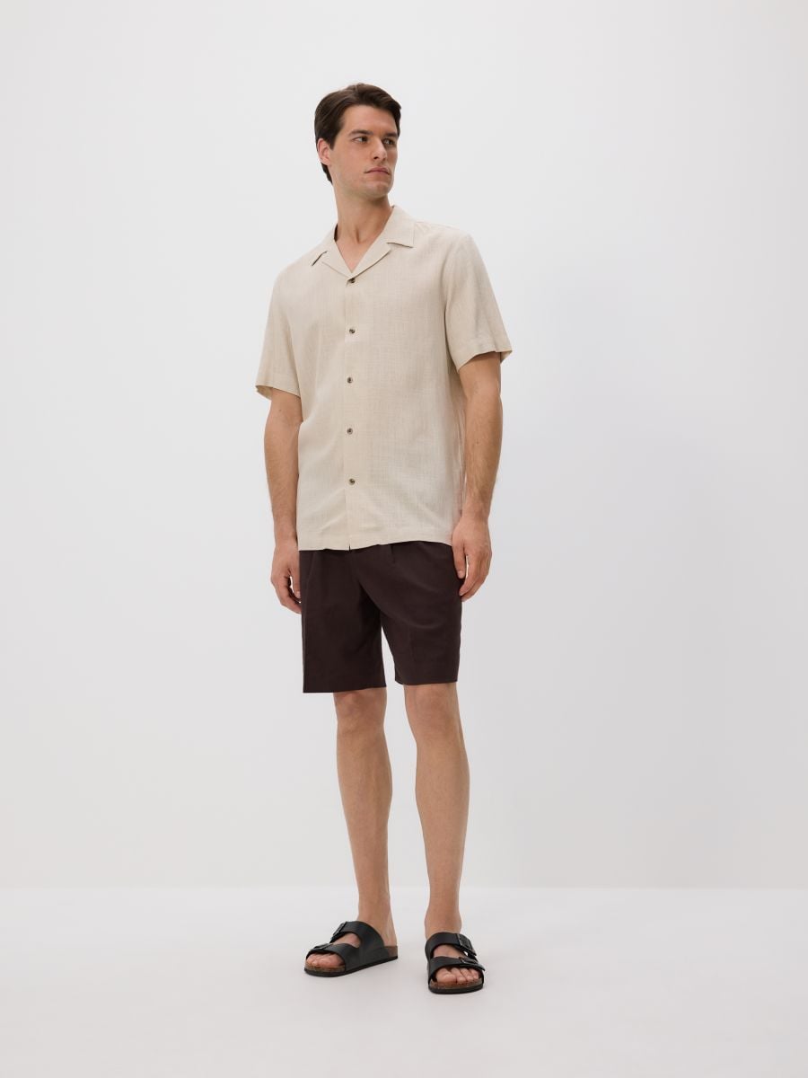 Camicia in misto lino - beige - RESERVED - 4