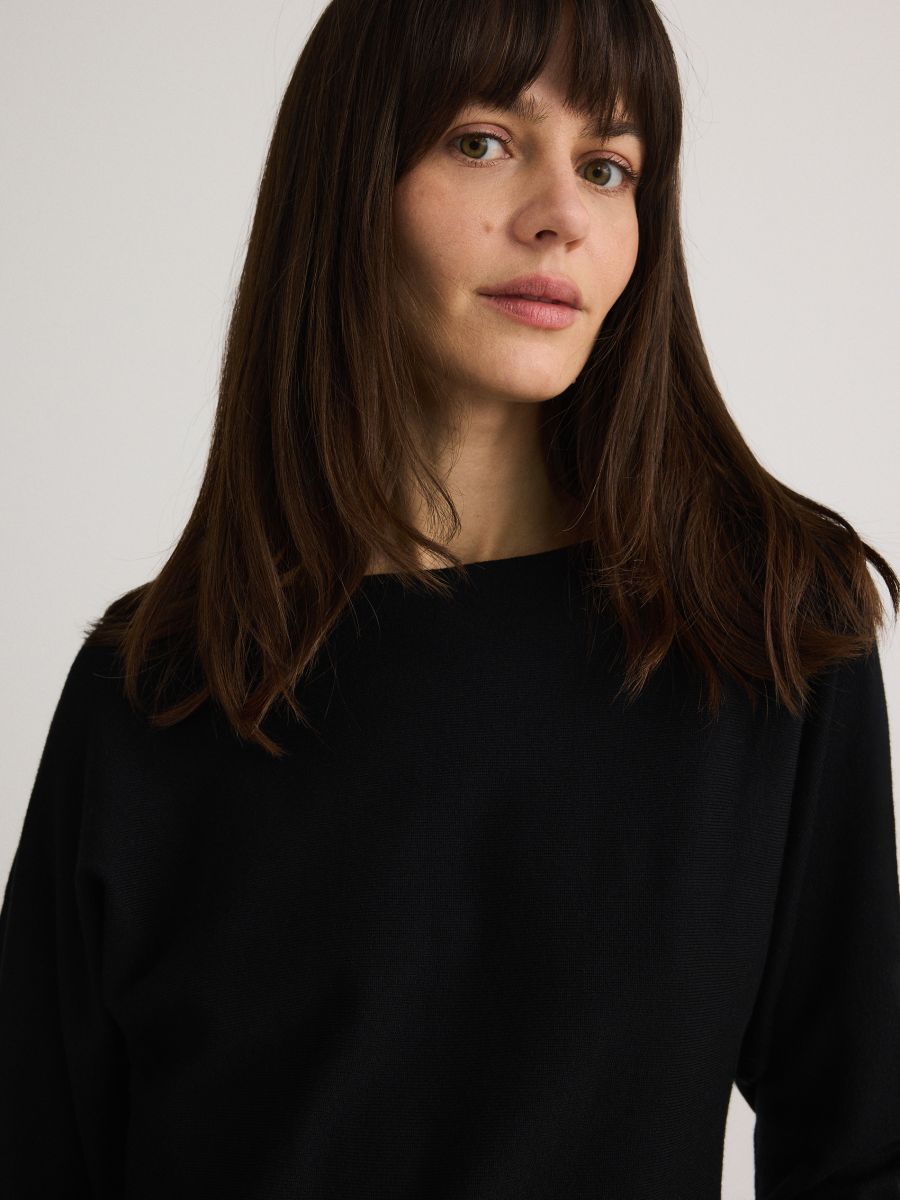 Bluse i viskoseblanding - sort - RESERVED - 3