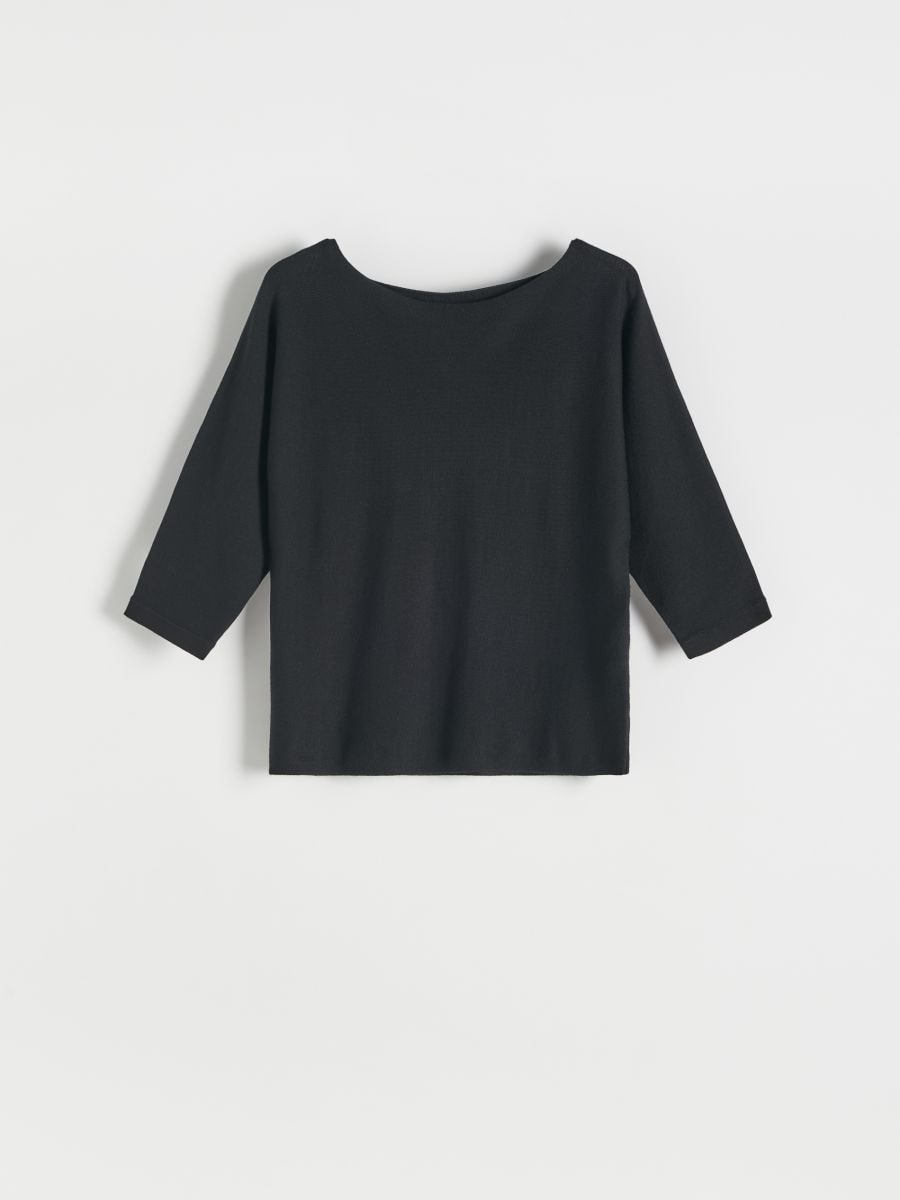 Bluse i viskoseblanding - sort - RESERVED - 4