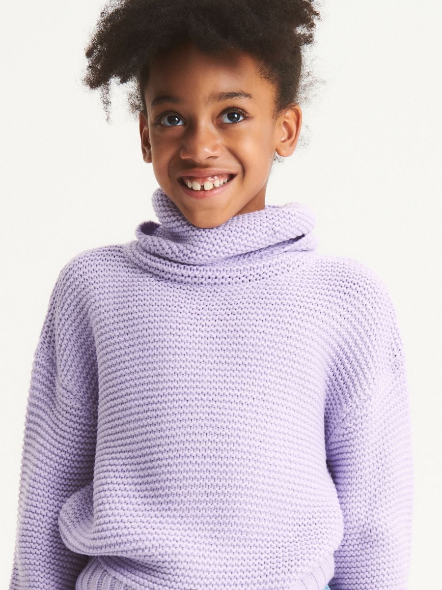 Structural fabric turtleneck jumper - lavender - RESERVED - 3