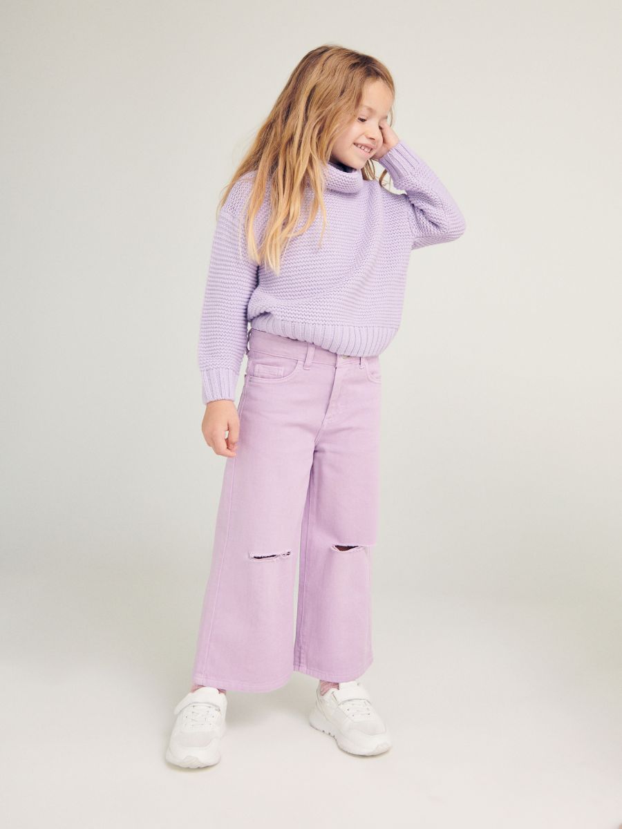 Structural fabric turtleneck jumper - lavender - RESERVED - 8