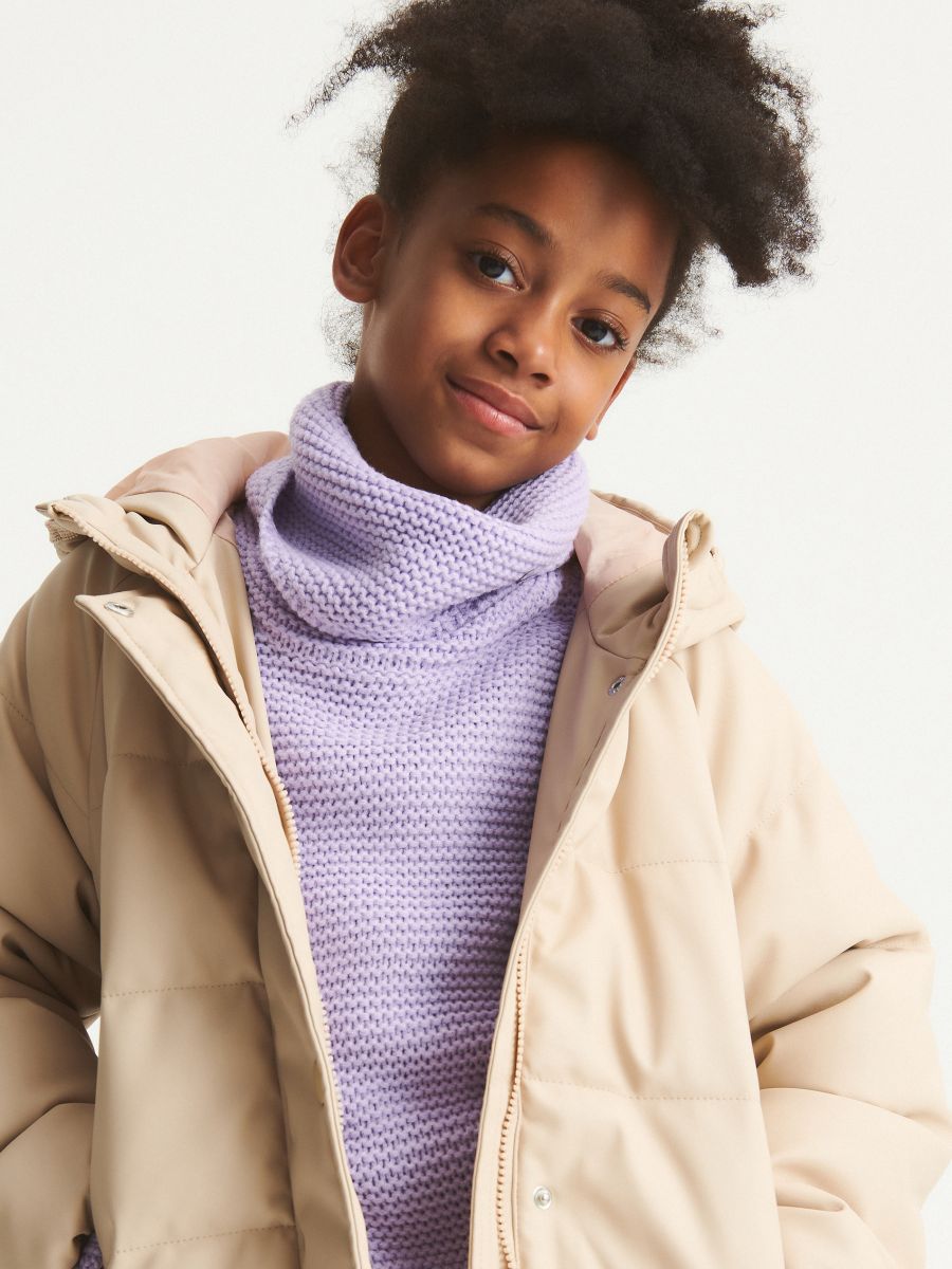 Structural fabric turtleneck jumper - lavender - RESERVED - 5