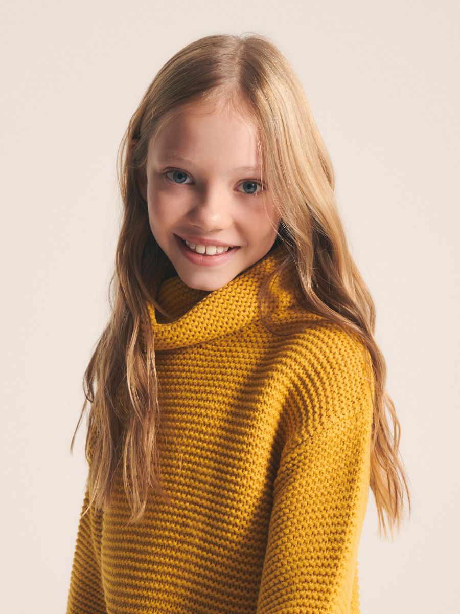 Structural fabric turtleneck jumper - amber - RESERVED - 4