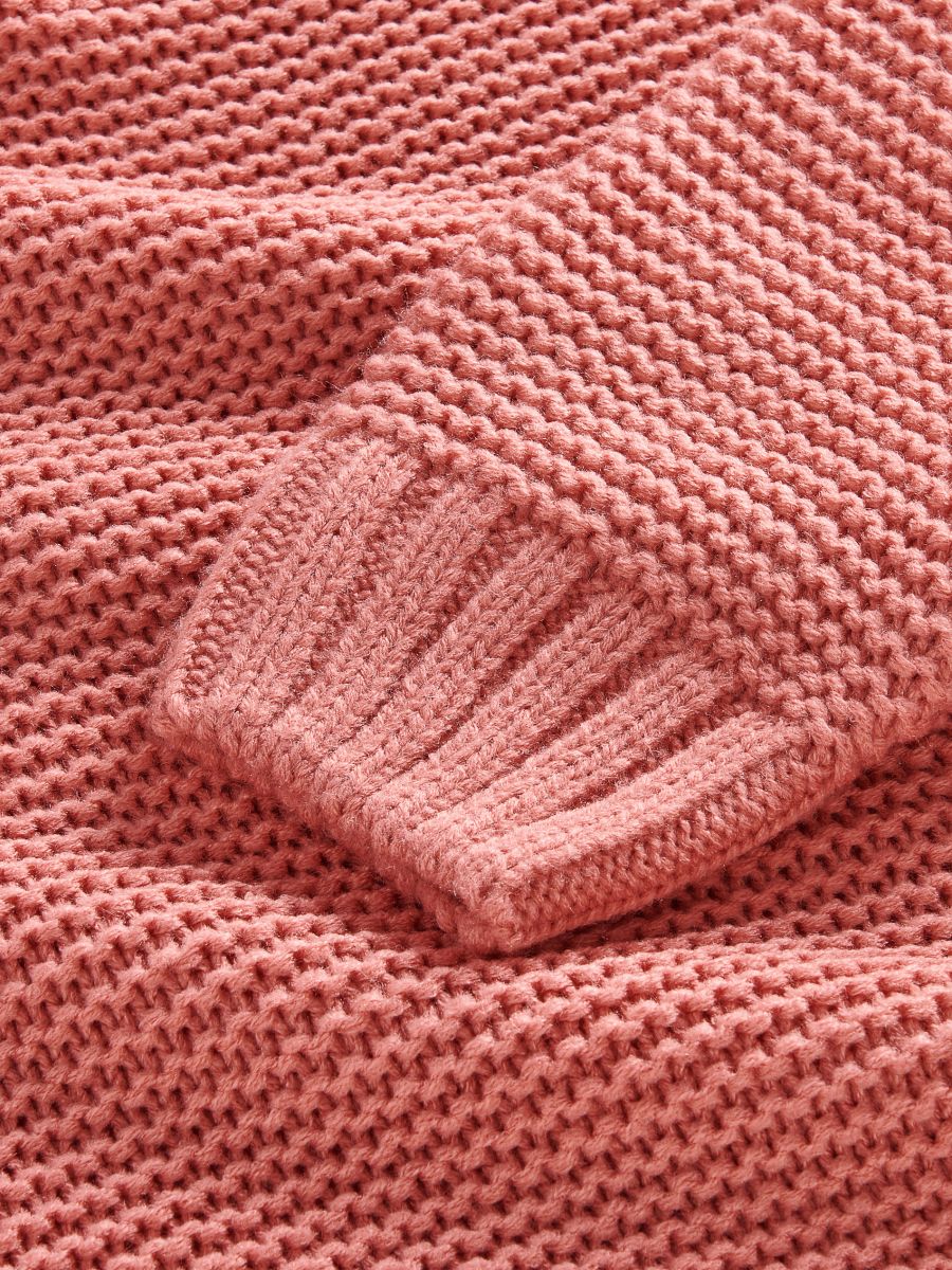 Pull à col roulé en tissu structuré - rose poudré - RESERVED - 5