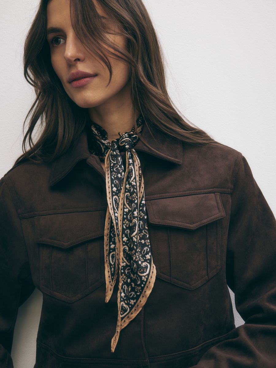 Patterned neckerchief - brown - RESERVED
