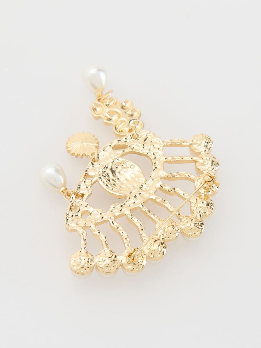Brooch with faux pearls - multicolor - RESERVED - 3