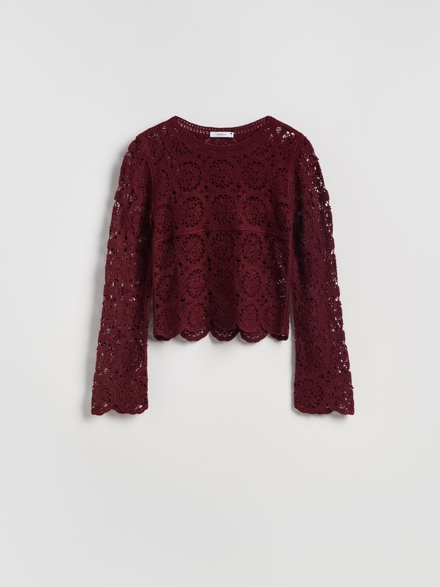 Openwork jumper - burgundy - RESERVED - 6