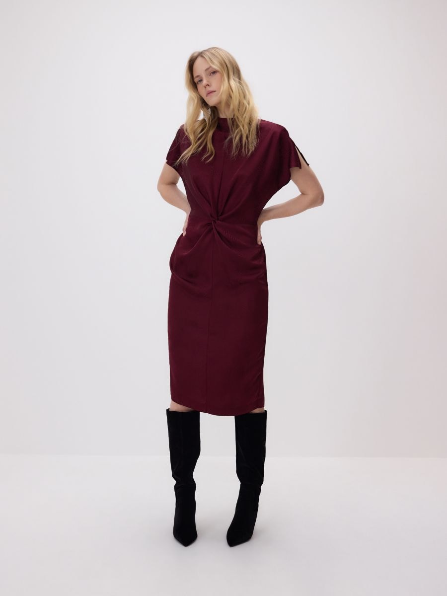 Φόρεμα με μοτίβο animal print - μπορντο - RESERVED