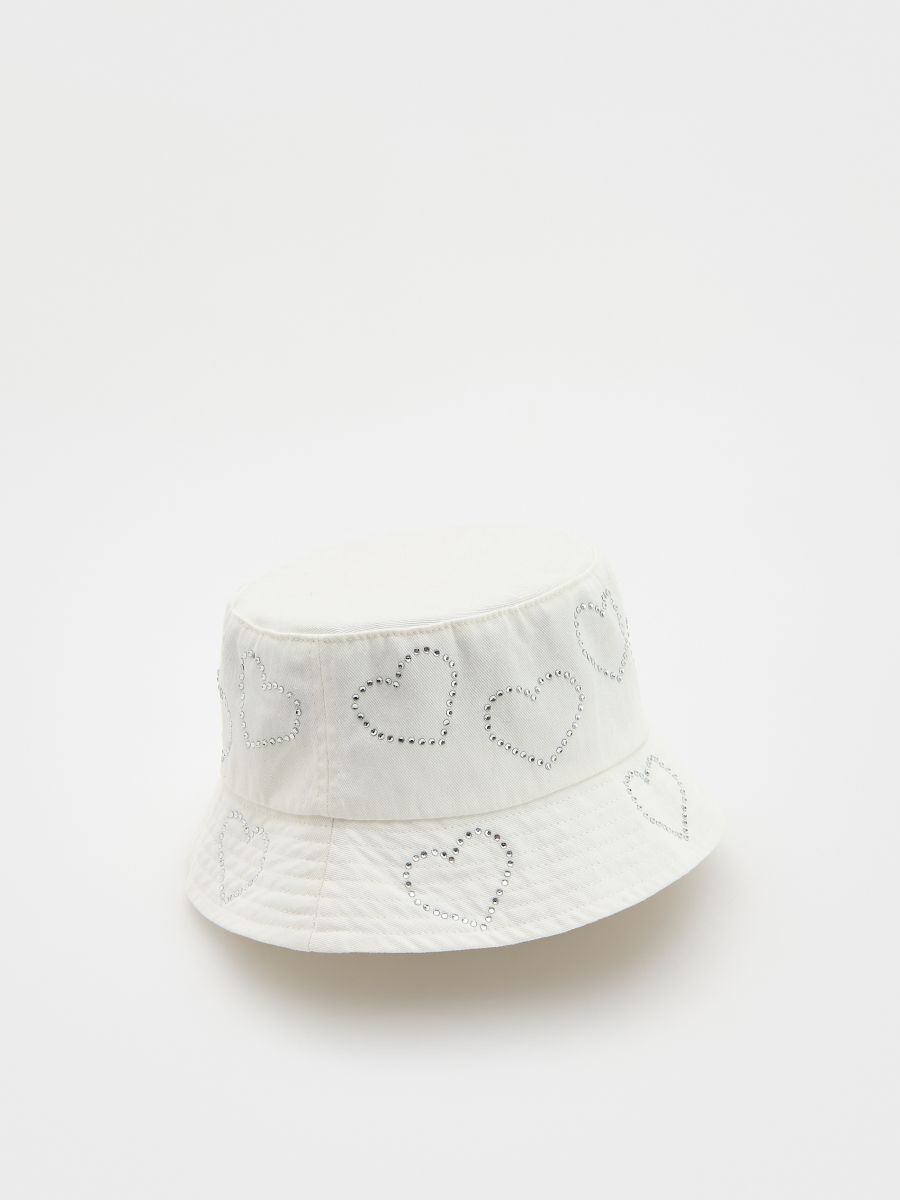 Bucket hat with appliqués - white - RESERVED - 2