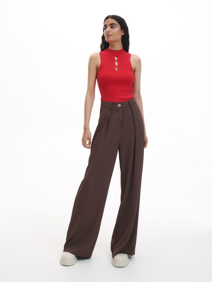 Blouse van viscose - rood - RESERVED - 2