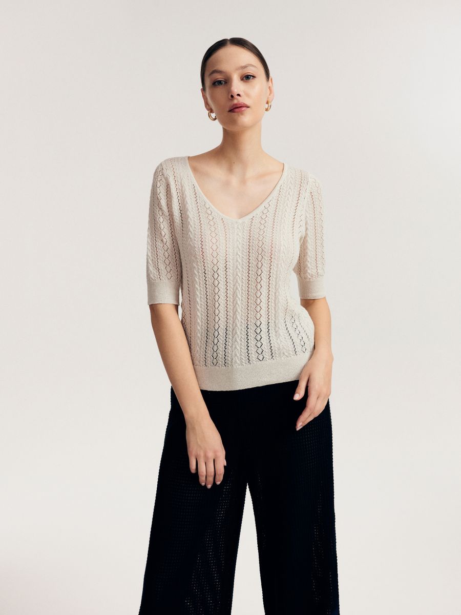Openwork blouse - nude - RESERVED - 2