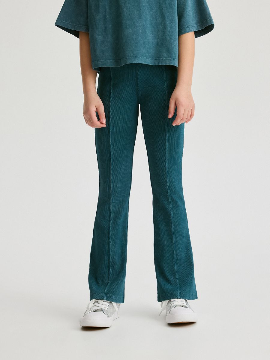Flare pantalone ispranog izgleda - plavozeleno - RESERVED - 5