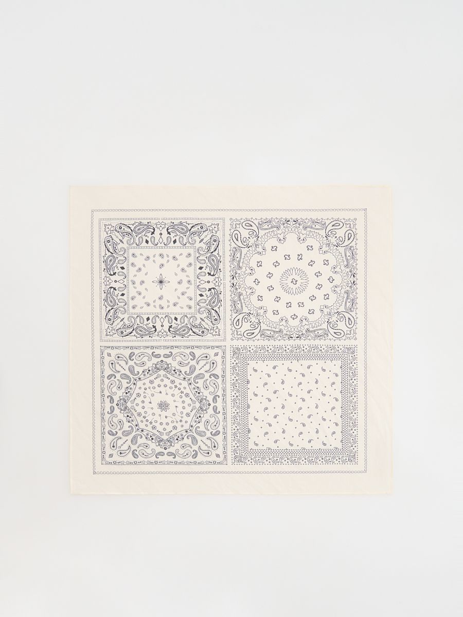 Viscose blend patterned scarf - white - RESERVED - 2