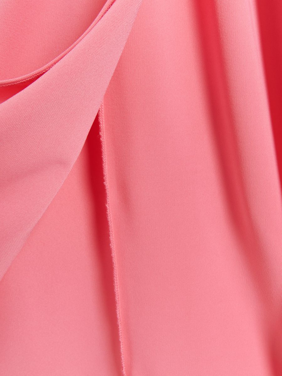Midi dress with side drawstring detail - pink - RESERVED - 6