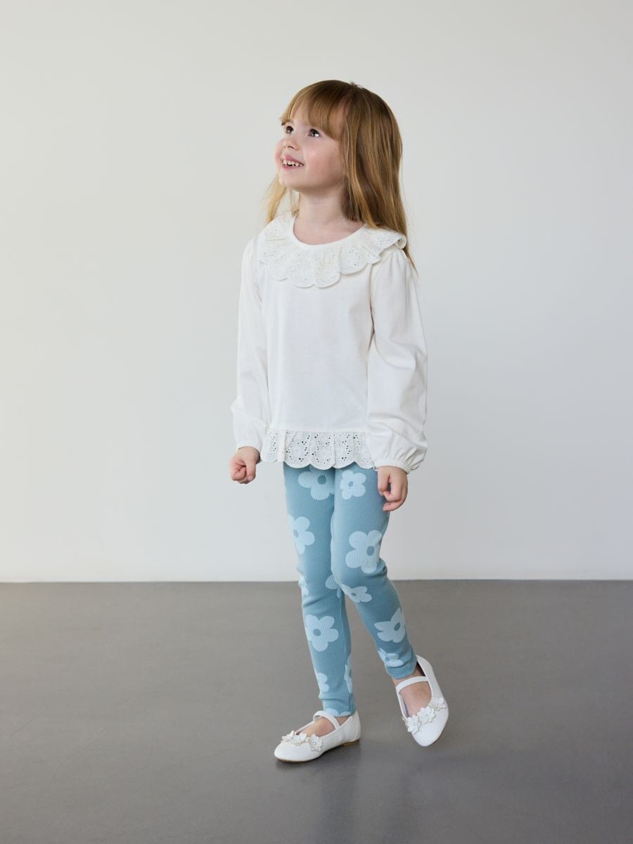 Blouse with decorative frill - cream - RESERVED - 4