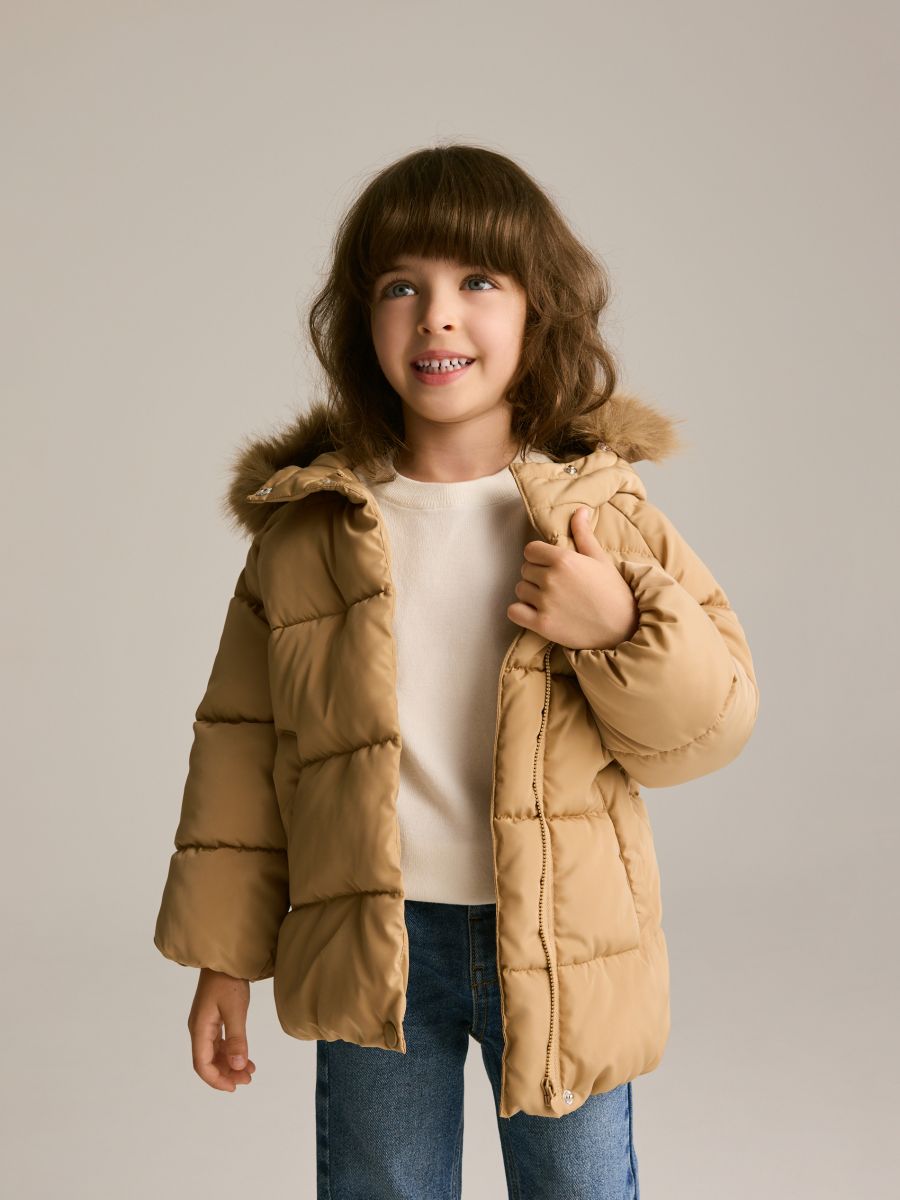 Veste matelassée à capuche - beige - RESERVED
