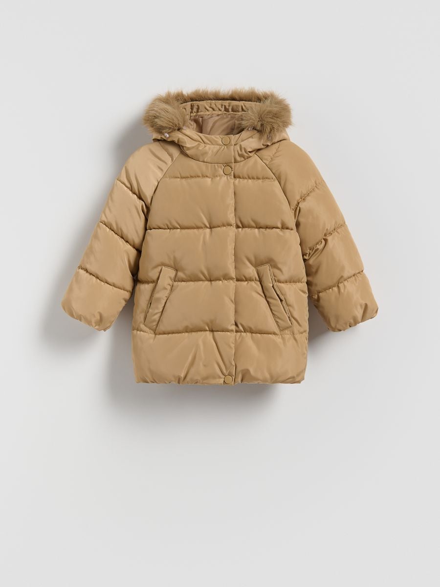 Prešita jakna s kapuco - beige - RESERVED