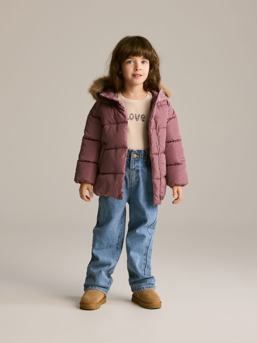 Quilted jacket with hood - orchid - RESERVED