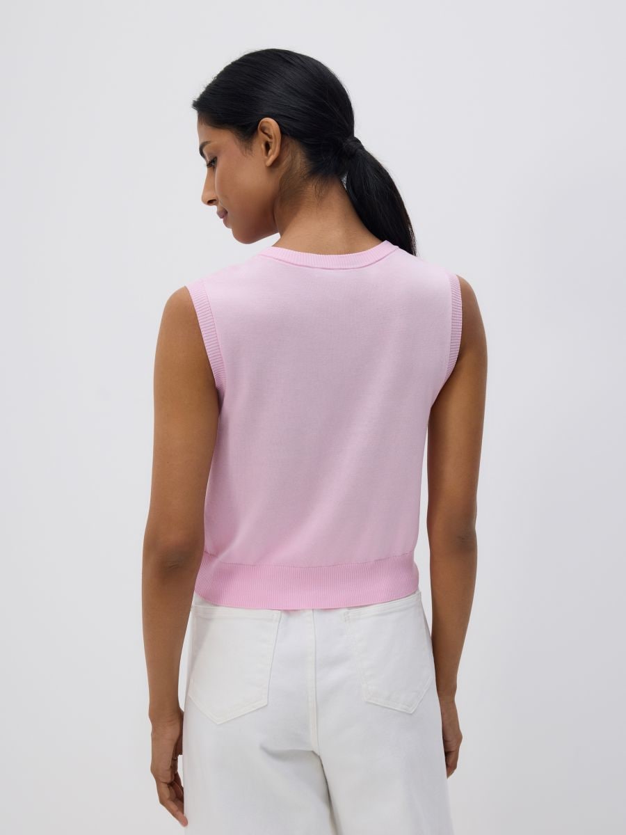 Pullunder aus Strickstoff - pastellrosa - RESERVED - 3