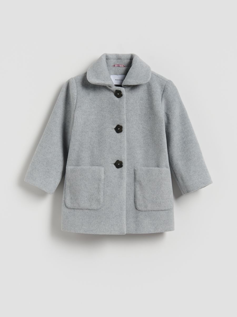 Coat with viscose blend - dark grey - RESERVED