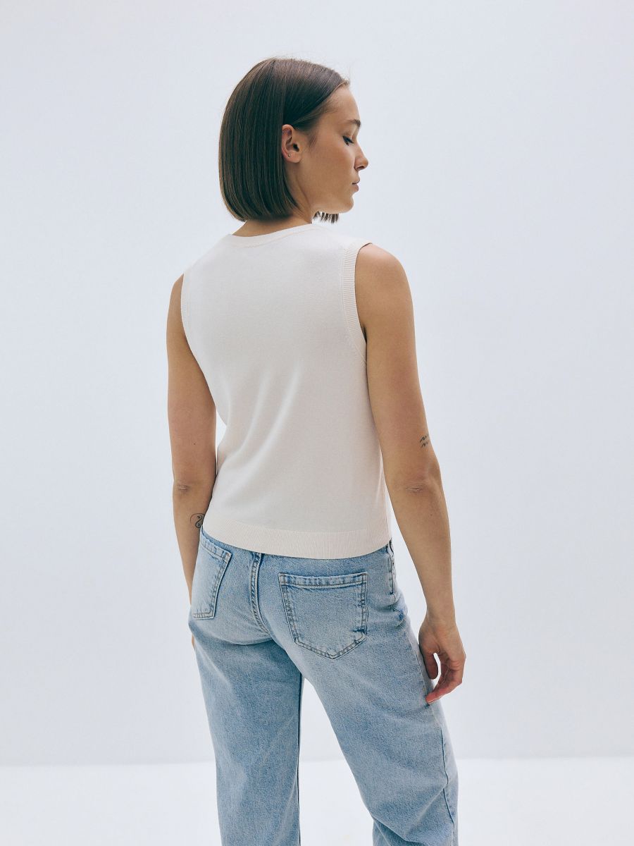 Bluse i viskoseblanding - lyshudfarve - RESERVED - 5
