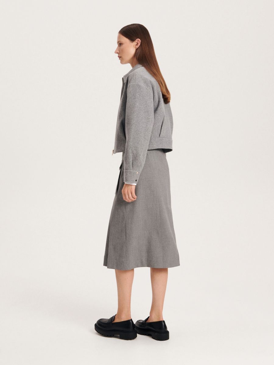 Gonna midi con pieghe - grigio chiaro - RESERVED - 3