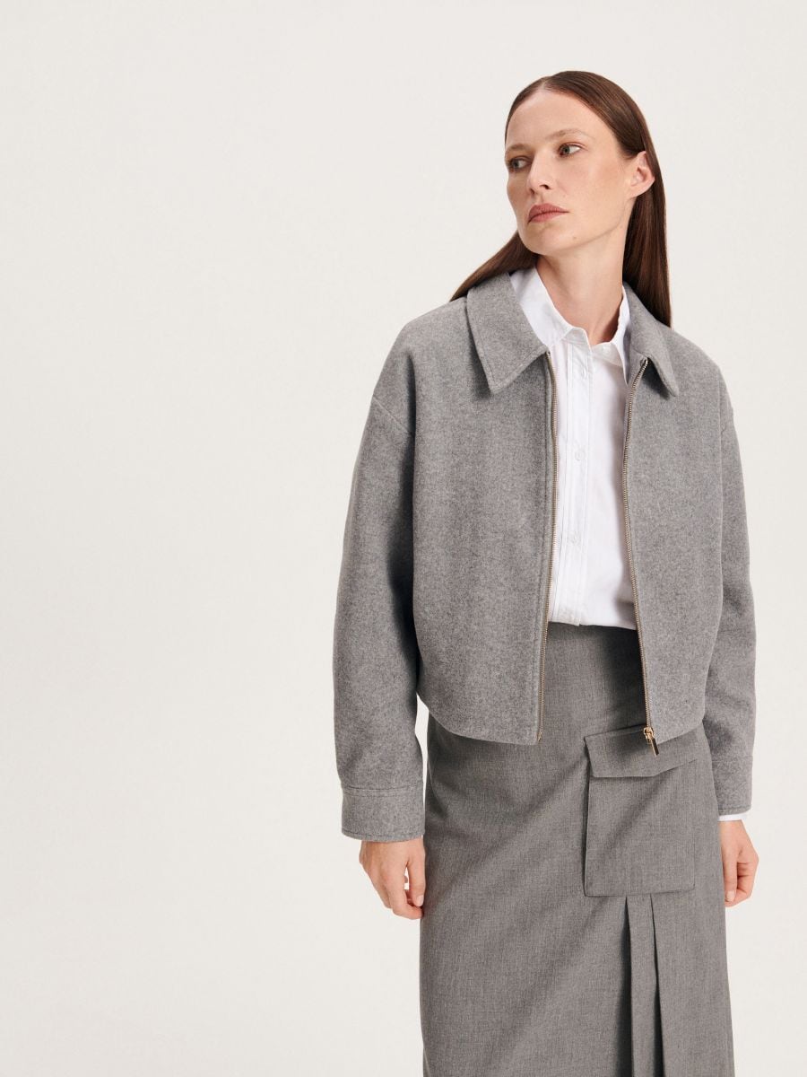 Gonna midi con pieghe - grigio chiaro - RESERVED - 2