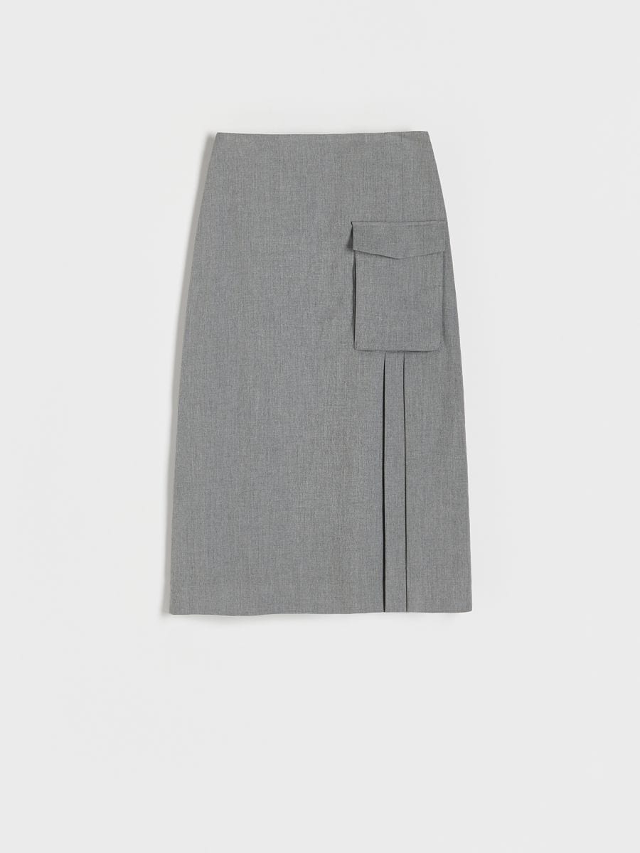 Gonna midi con pieghe - grigio chiaro - RESERVED - 4