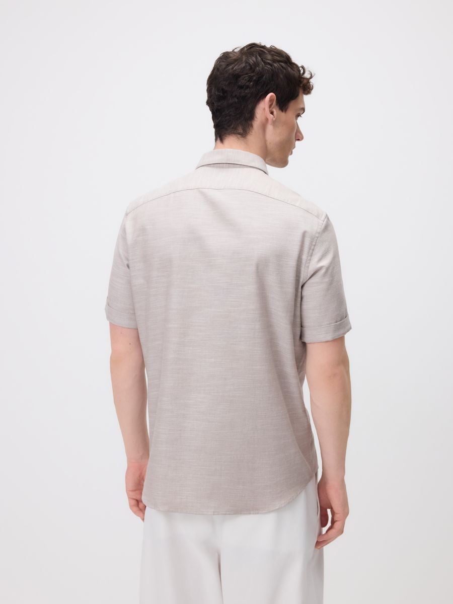 Camicia a taglio standard in misto cotone - caffè - RESERVED - 4