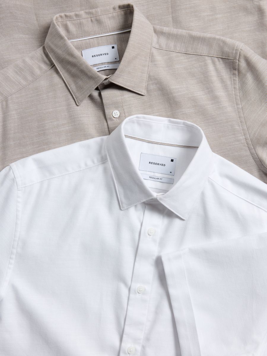 Camicia a taglio standard in misto cotone - caffè - RESERVED - 7