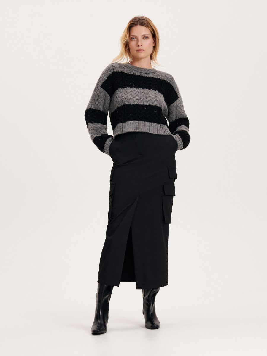 Skirt with cargo pockets Color black - RESERVED - 1991C-99X