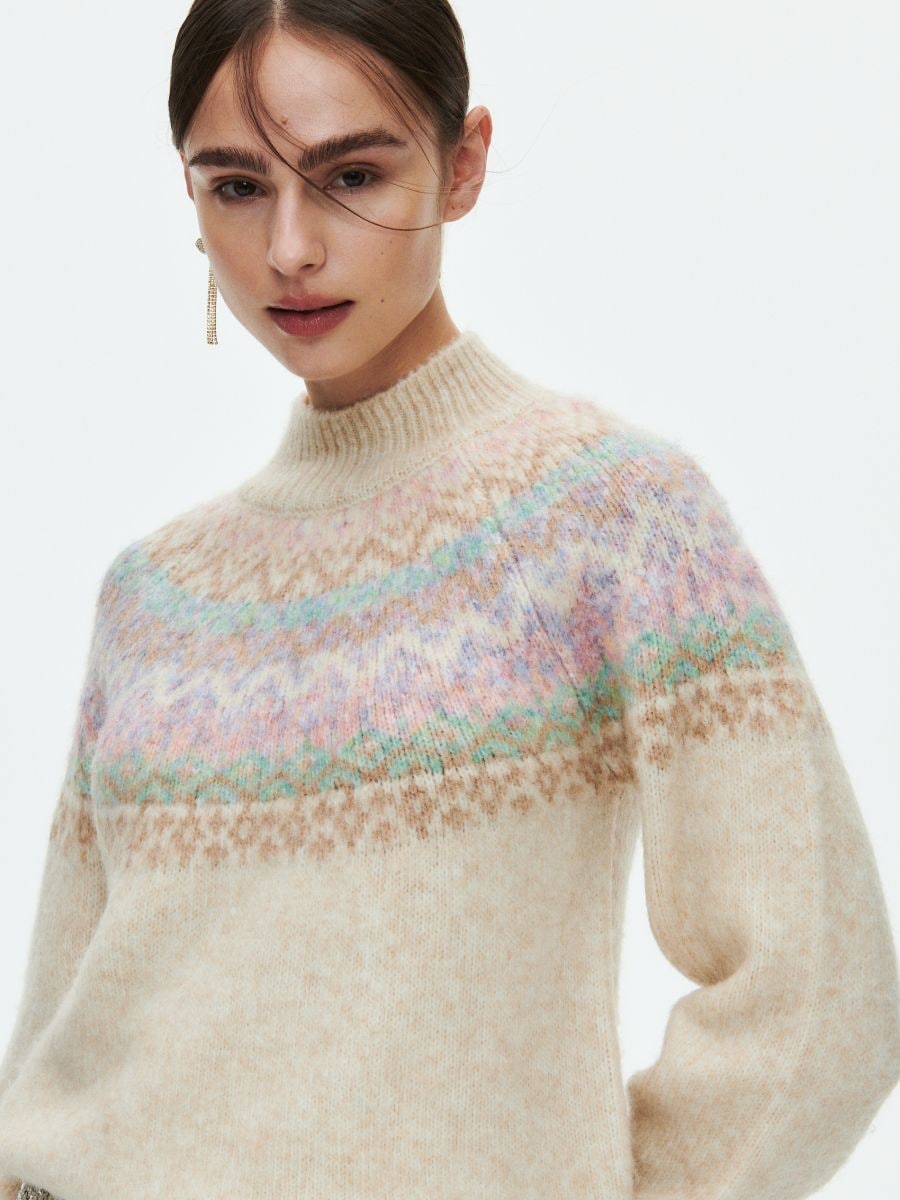 Pull avec motif nordique - Multicolore - RESERVED - 2