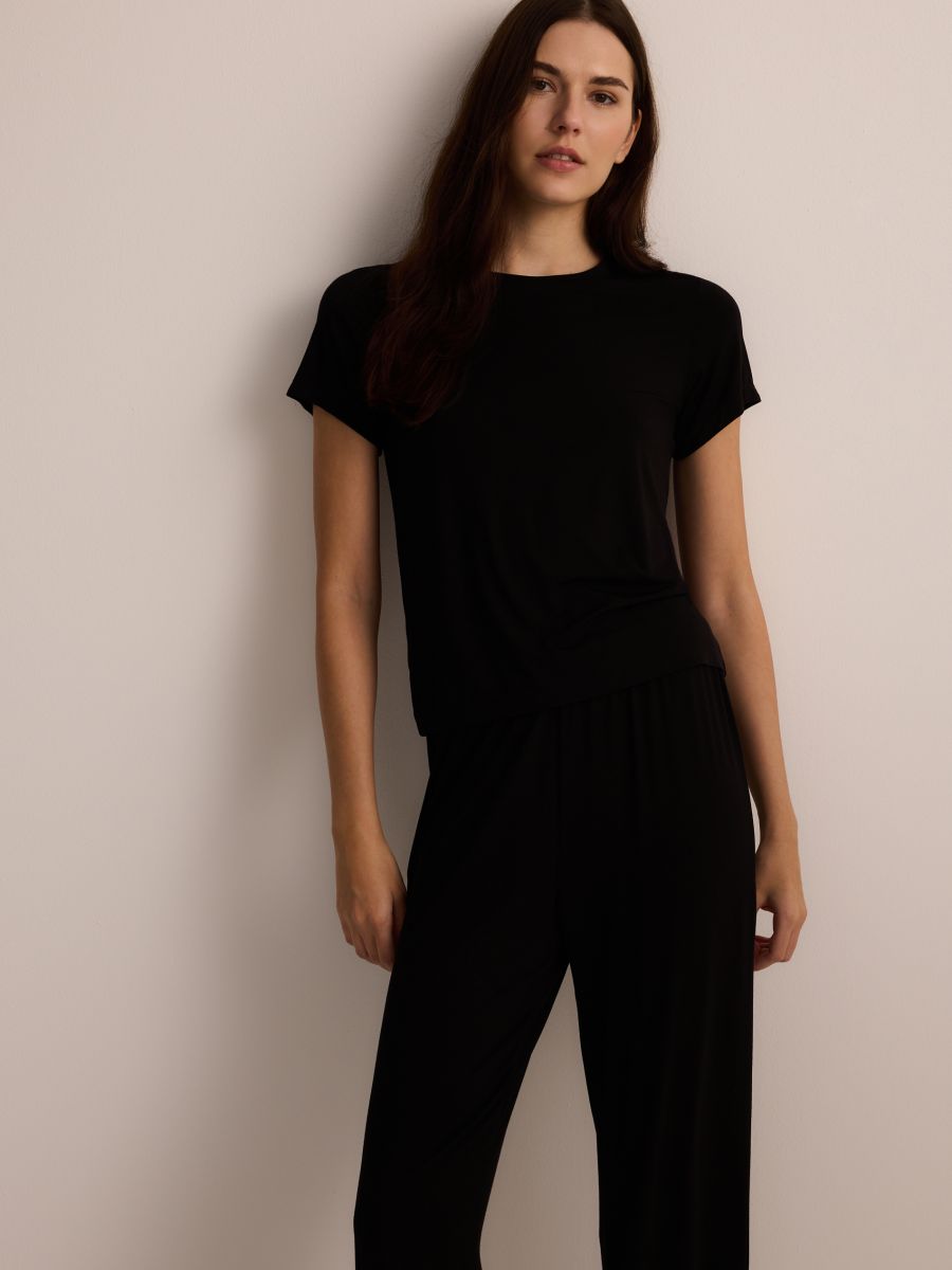 Two piece viscose pyjama set - black - RESERVED - 2