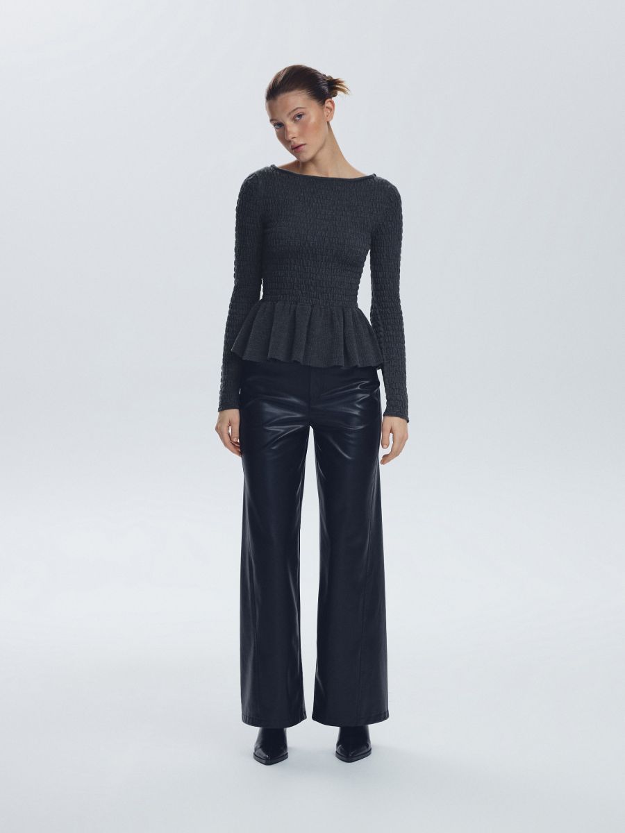 LADIES` BLOUSE - σκουρο γκρι - RESERVED