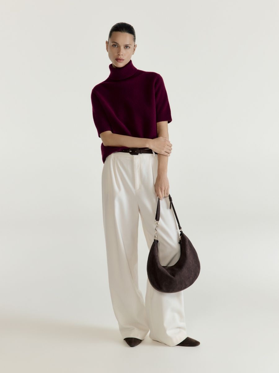 Wełniany sweter - bordowy - RESERVED