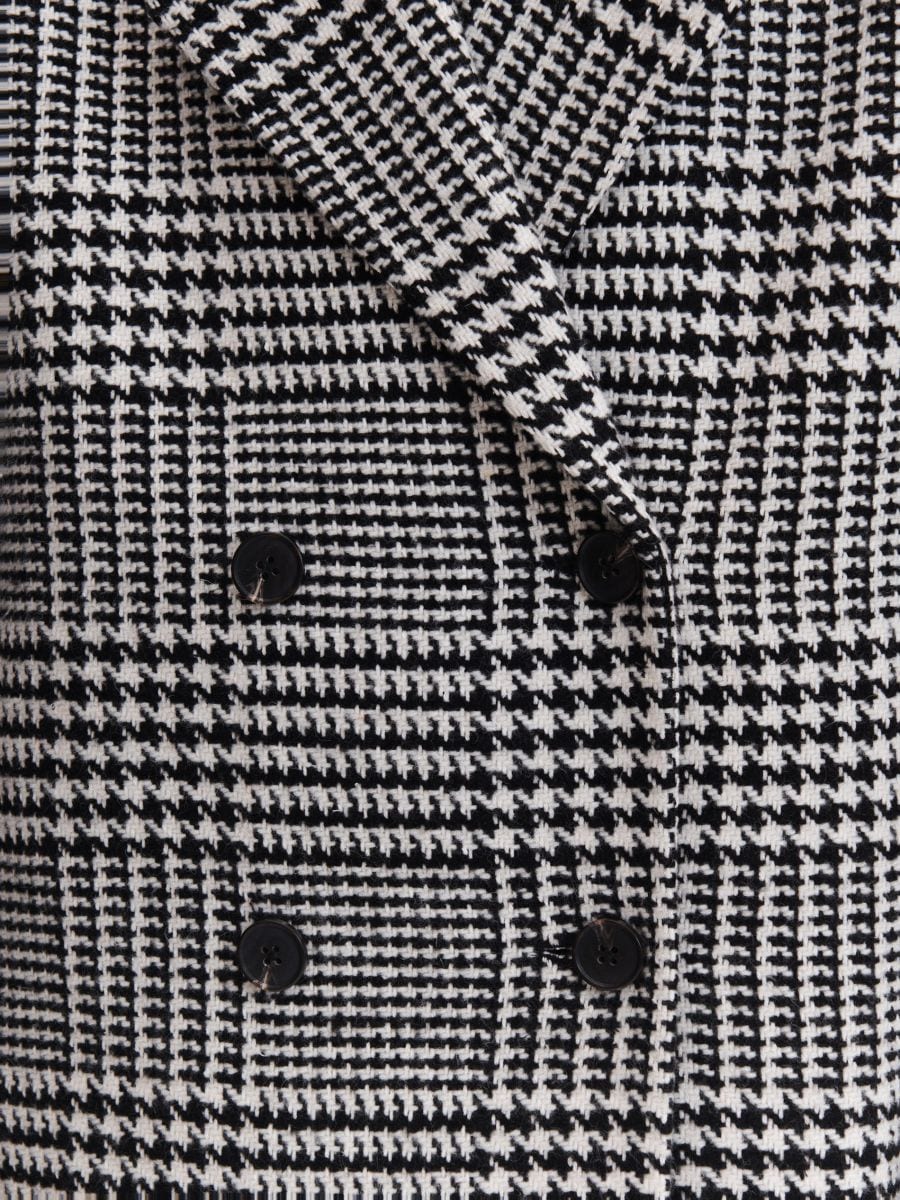 Houndstooth-mustriline kaherealine mantel PREMIUM - mitmevärviline - RESERVED - 6